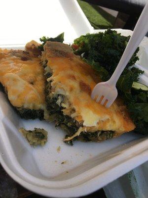 Quiche with collards & kale, perfect for meatless days. This is from the new pop up (Zee's) in the same space.