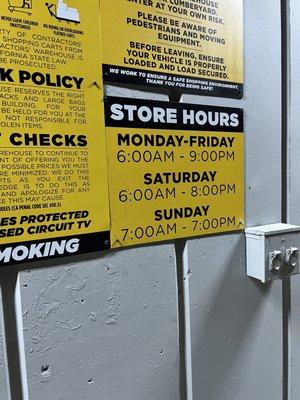 Store hours