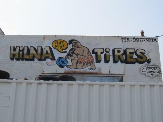 The Hilna mascot hard at work, check him out on our 26th Avenue wall