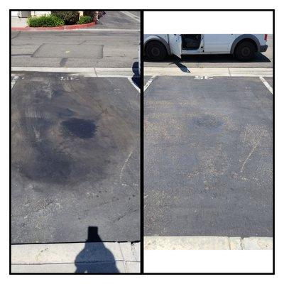 Before and After Oil Stain Cleanup in Cypress