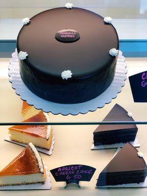 Chocolate Ganache Cake and Apricot Cheesecake