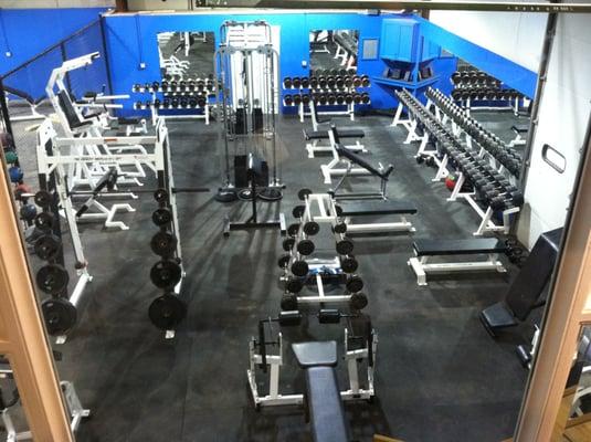 dumbbell area - up to 150 lb. dumbbells / cable crossover / TRX / slam balls / preloaded curl bars / smith machine / free weight benches