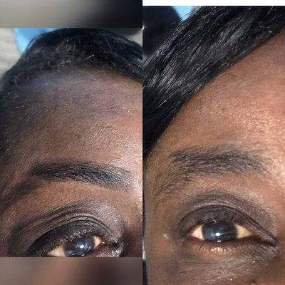 Eyebrow threading before and after