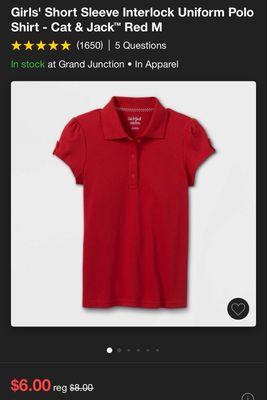 $6 new red polo at Target