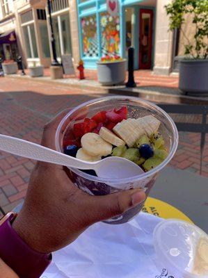 This is the "unity" açaí bowl! Very sweet and filling. The container was SO much larger than I thought it would be.