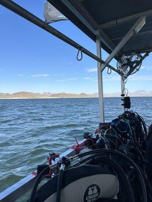 Views from the boat as we headed towards the dive site!