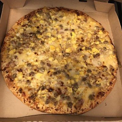 Breakfast pizza