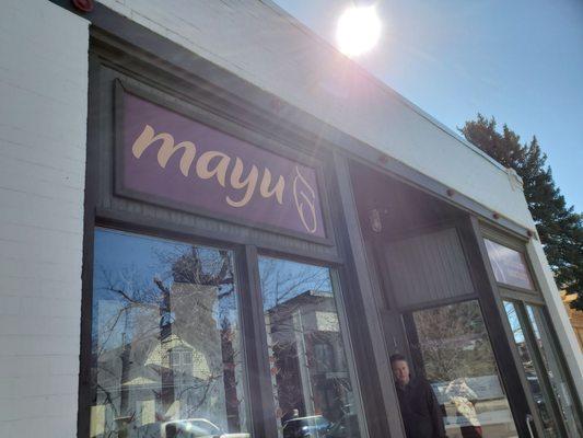 A beautiful Spring sun shining on the entrance of Mayu.