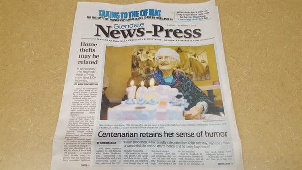 This nursing home made it into the local newspaper!