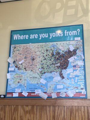 I loved this map in the front of the restaurant!