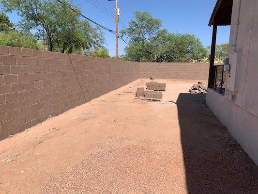 Beautiful wall - 5 stars.  Inside yard photo, just prior to clean up - which was also 5 stars.