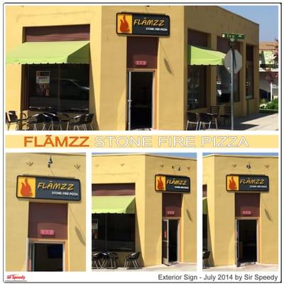 Flamzz Stone Fire Pizza Exterior Sign in Monrovia was designed and created by Sir Speedy Monrovia!