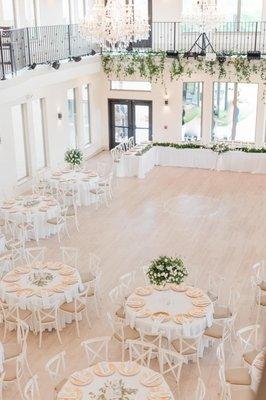 Timeless elegant wedding reception shot