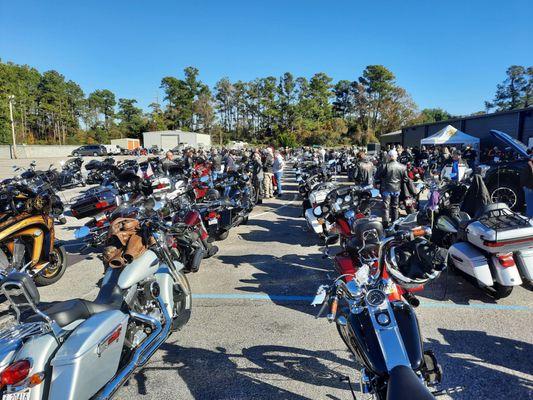 Took my Indian to ride in the annual Toy Ride at HD.  Beautiful day for a ride.