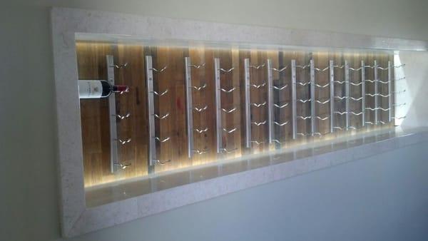 Wine rack display with dimmable led lighting, by Karstetter's!