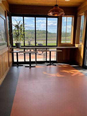 Counter & Tables.  Inside the country store. All the types of Foods they grow, sell & prepare @ Verrill Farm in Concord MA.