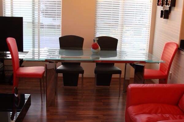 Modern glass dining table