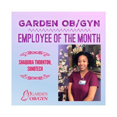 We are proud to announce our Employee of the Month for January 2019, Shaquira Thornton, Sonotech