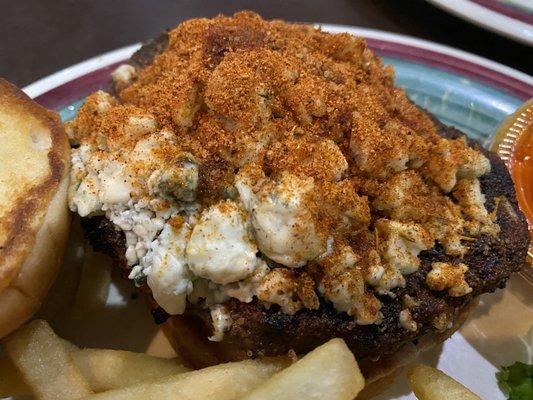 Up close black and blue burger. This is so good!