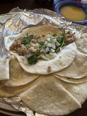 Fish tacos. Now with cilantro stalks