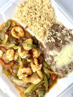 Shrimp fajitas