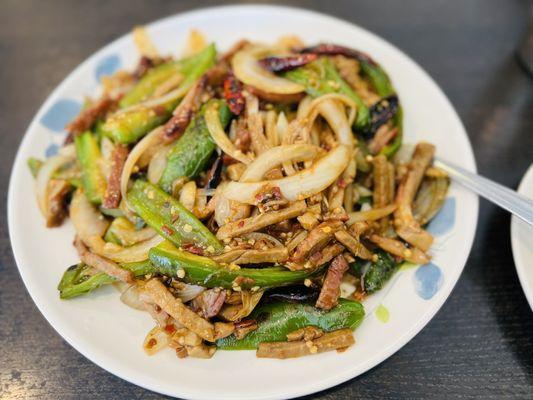 Stir fried bbq pork in a spicy sauce