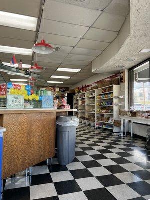 Ordering area with a view of their snacks and chips selection