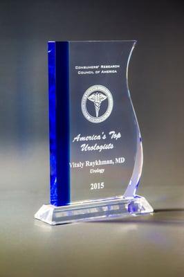 Americas Top Urologists 2015 award Vitaly Raykhmna MD