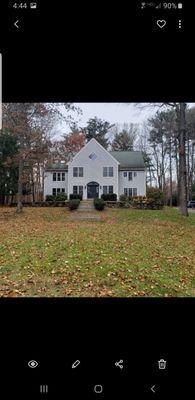 After - late fall with both trees removed from front of house. So happy...GREAT  JOB...Thank you Favreau Forestry!