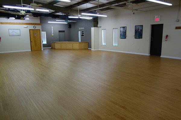 Our beautiful, spacious studio space (& new floors!).