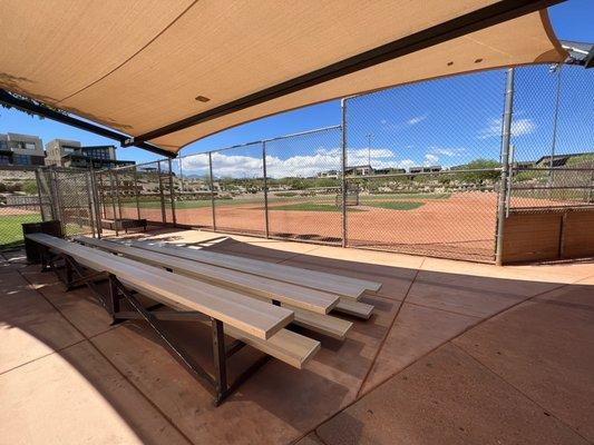 The baseball bench.