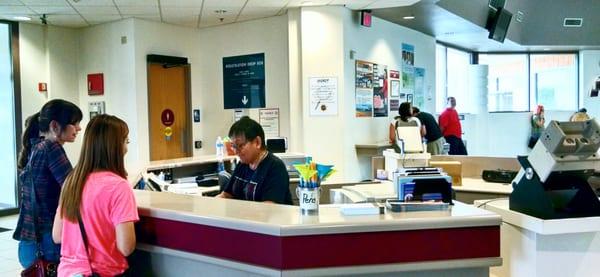 The front reception desk.