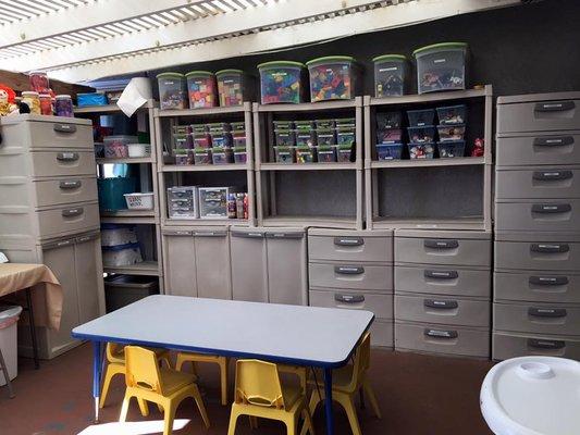 Our covered and secured patio is an extension to the classroom