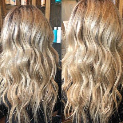 Traditional full blonde weave by Tonya Okerlund