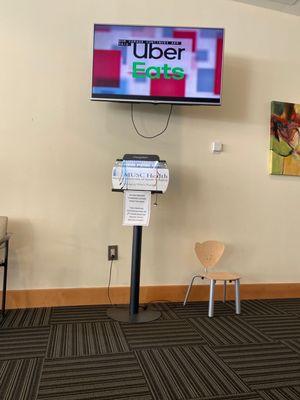 Charging station in the waiting room!