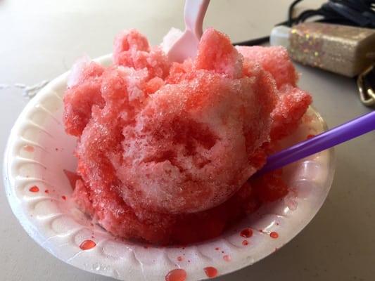 lychee and strawberry shave ice