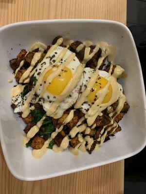 Breakfast Hash: looked great. Problem with potatoes.