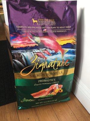 The Salmon Formula from Zignature is my dog's favorite - it is limited ingredient plus probiotics.