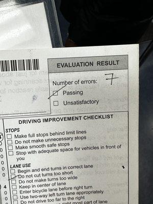 I passed in my first attempt at the road test!