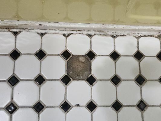 Missing floor tile