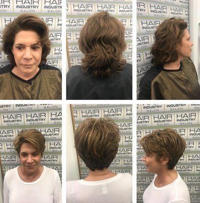 Before and after, Womens precison haircut and color