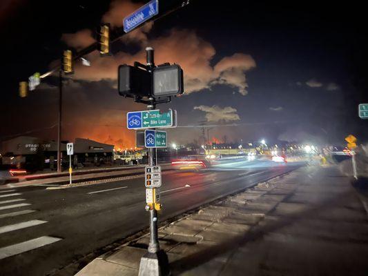 Louisville fire from Boulder.