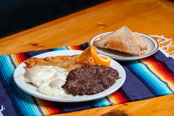 Hamburger Steak and Eggs