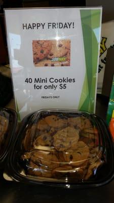 Fridays Only 40 mini cookies for $5! Great treat to share with co-workers