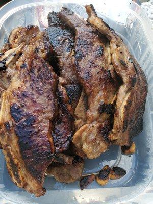 Marinated galbi. My grilling skills do not do this meat justice.