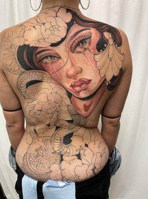 Back piece in progress by Dani G