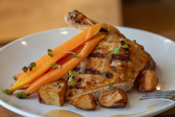 Bone In Chicken Breast

Oven Roasted Airline Chicken, Crispy Potatoes, Baby Carrots, Chicken Gravy