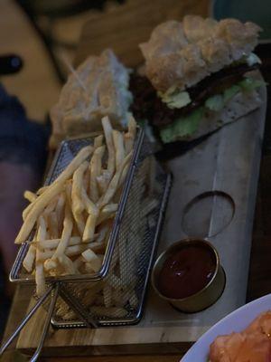 BLTA special with fries.  The focaccia bread was so light and fluffy, yum!