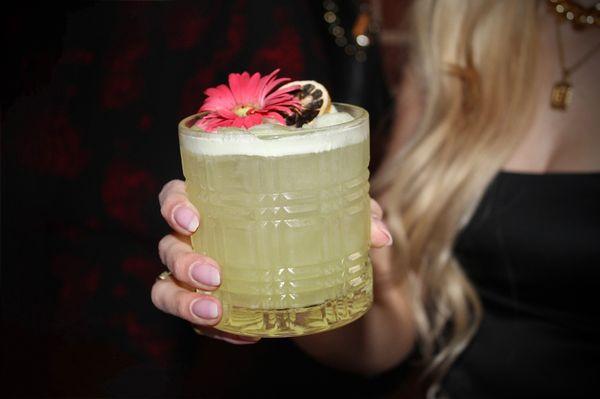 The Enter The Dragon is made with tequila, jalapeno, chartreuse, lime, & shaken.