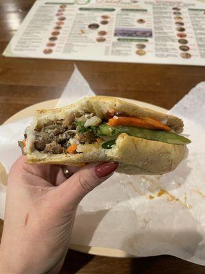 Pork banh mi sandwich